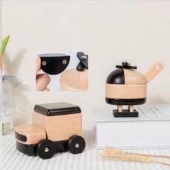 最終値下げ♡Auvewilo木製車両おもちゃセットレトロ 木製 磁気組み立て車