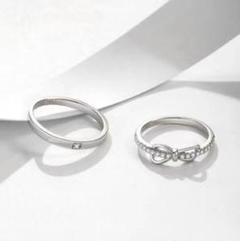 ペアリング 指輪 リボン 2個 ペア カップル 夫婦 記念日 プレゼント 友達