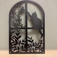 壁掛けインテリア　ウォールデコ　アイアン　猫　ねこ　猫グッズ