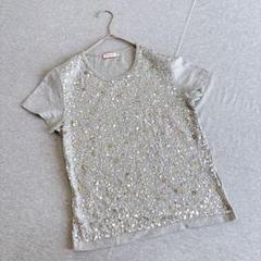 マックスアンドコー 半袖Tシャツ　グレー　スパンコール　M