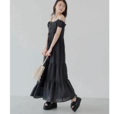 新品未使Chico チコ 2way バルーンデザインロングワンピース ブラック