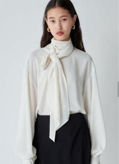 ラウンジドレス アトリエヌメロサンク シフォンボウタイブラウス