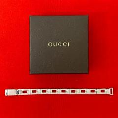 極 美品 グッチ G シェイプ チェーン ブレスレット シルバー925 メンズ