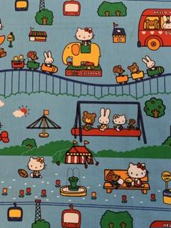 1976 サンリオ ハローキティ 「遊園地」 生地 昭和レトロ