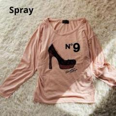 【SpRay】 スプレイ　レース刺繍Tシャツ　M ブラウス