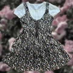 フェアリーグランジ　バレエコア　森ガール フェアリー グランジ ロリータ フラワー 花柄 ワンピース 森