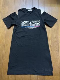 エックスガール　ステージス(X-girl Stages)肩開きTシャツワンピース