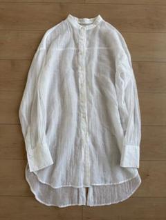 【美品】CLOCHE クロシェ　スタンドカラーシアーロングシャツ