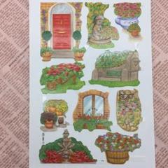 コラージュ素材　クロモス　『庭園の花①』（同梱500円）のサムネイル