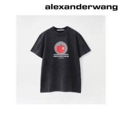 ユニセックス【Alexander wang】Acid Apple ロゴ Tシャツ alexander wang - ACID WASHED CLASSIC SPORT SLEEVE TEE W