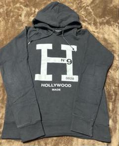 【送料無料】HOLLYWOOD MADE(ハリウッドメイド) H パーカー HOLLYWOOD MADE ハリウッドメイド Hロゴ ひょう柄 パーカー 黒