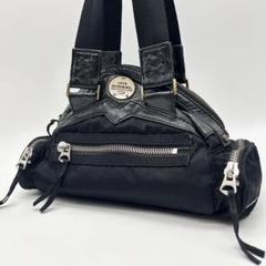 希少 DIESEL ハンド ミニ ボストンバッグ ロゴプレート アーカイブ 黒 希少 DIESEL ハンド ミニ ボストンバッグ ロゴプレート