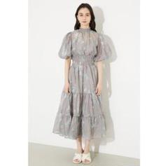 美品♡ rienda フロートフラワーパフスリーブワンピース