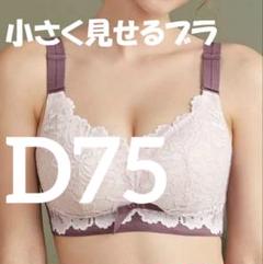 小さく見せるブラ　パープル　フルカップブラ　D75 ②のサムネイル