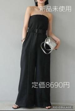 【新品未使用】リュミエ　バックルデザインサロペット/ブラック 予約]バックルデザインサロペット/ブラック – Lumier