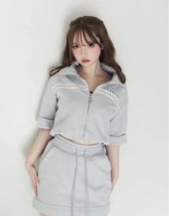 最終価格】andmary Ami line zip tops ブルー - メルカリ