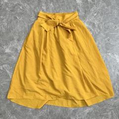 アーヴェヴェ（M）ひざ丈フレアスカート＊ベルト＊ウエストゴム＊ポケット＊裏地