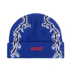 HOCKEY ニット帽・ビーニー 黒・青 雷模様　ライトニングビーニー HOCKEY ニット帽・ビーニー 黒・青 雷模様 ライトニングビーニー