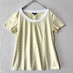 Brooks Brothers/イエローホワイト ストライプTシャツ XS