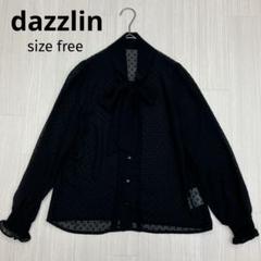 ◆ dazzlin ダズリン ボウタイ ドット シアー シャツ ブラウス