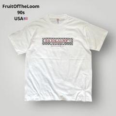 希少！USA製 90s フルーツオブザルーム チェッカーフラッグ Tシャツ XL