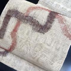 7-109 夏帯 夏物 名古屋帯 八寸 美品 正絹 着物 松葉仕立て