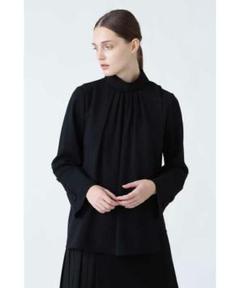 ADORE アドーア タッチ ジョーゼットフロント タック ブラウス ブラック