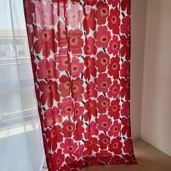 マリメッコウニッコカーテンPieni Unikko カーテン200cm 2枚