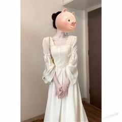 シンプル春ロングワンピース♪デート女子会に最適な1枚