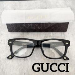 美品✨GUCCI グッチ メガネ ウエリントン 黒 アイウェア 度なし フレーム
