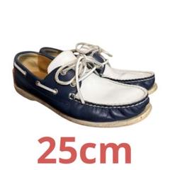 リーガル JY93 デッキシューズ リボン ネイビー 25cm レザー