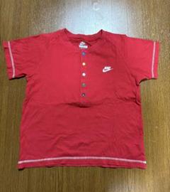 【Nike 110cm】赤 ボタン付き Tシャツ 半袖シャツ ナイキ 子供服