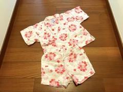 ミキハウス 花柄 甚平 80cm
