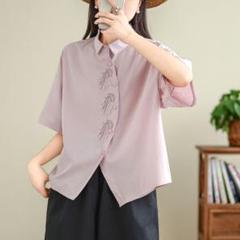 シンプル ブラウス 3カラー展開 半袖 オシャレ 綺麗め 着痩せ カーディガン