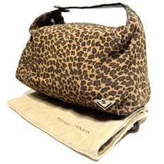 美品☆BOTTEGA VENETA ヒョウ柄 レオパード ハンドバッグ ポーチ