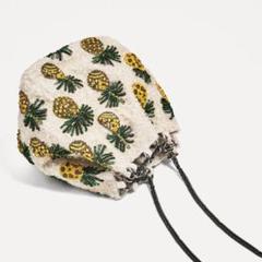 ZARA パイナップル ビーズバッグ ハンドメイド　刺繍