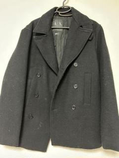★超美品★アルマーニエクスチェンジ ピーコート ウール ダブル 黒 Lサイズ ☆超美品☆アルマーニエクスチェンジ ピーコート ウール ダブル