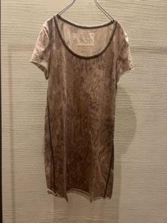 【美品】goa ゴア フェザープリント Tシャツ 半袖 ヴィンテージ セール】ヴィンテージロゴ消し半袖メタリック箔プリントTシャツ