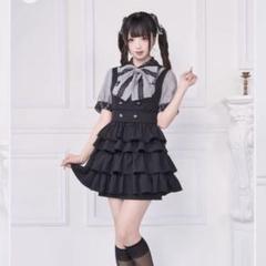NoGenki 2WAYサロペットスカート ブラック