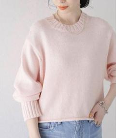美品✨人気　プラージュ カシミヤ混　LANGUID logo ニット　ピンク カシミヤニット ピンクベージュ | EDWARD BROWN (エドワード