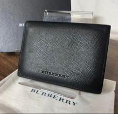 BURBERRY ブラック 名刺入れ 保存袋付き BURBERRY バーバリー 名刺入れ メンズ 型押しチェックレザー