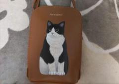 しまむら フェリシモ 猫部 白黒 ハチワレ ショルダー バッグ
