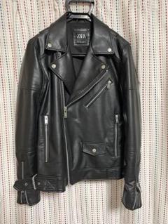 ZARA フェイクレザーライダースジャケット - メルカリ