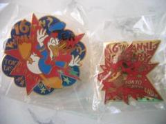 東京ディズニーランド　16周年記念　ドナルドダック　ピンバッジ２個セット　未開封