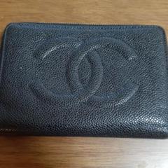 CHANEL シャネル 財布 キャビアスキン 黒 美品