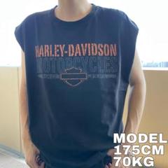 ハーレーダビッドソン ノースリーブ Tシャツ オーバーサイズ 4XL バイカー ハーレーダビッドソン ノースリーブ プリントTシャツ バイカー