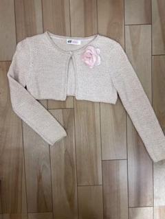 H&M キッズ クロップドカーディガン 花モチーフ 長袖