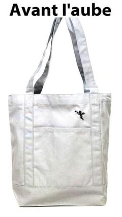 ★新品 帆布キャンパストートバッグ 天使の刺繍 グレー×ブラック★送料込