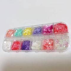 ネイルパーツ 3D 薄型 カラフル 桜 花 12色 かわいい スパンコール