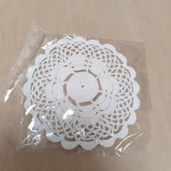 ハンドメイドレース編み 円形デコレーション ホワイト 17センチ